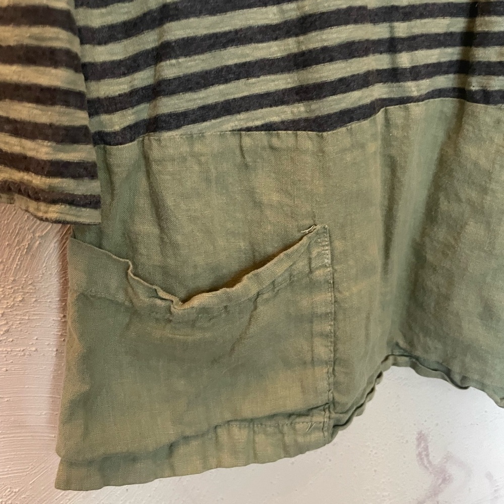 Cut loose linen cotton tunic top - Picture 6 of 6